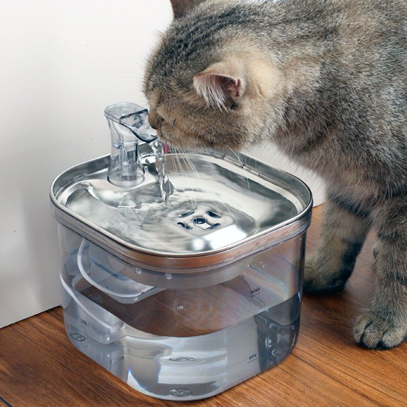 Haustier Katze Hund Edelstahl Automatische Zirkulations-Wasserspender Intelligenter Brunnen Haustier Zubehör